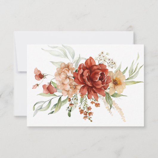 Landelijke Boho Bloemen Bruiloft RSVP Uitnodiging (Achterkant)