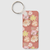 Landelijke Boho Bloempatroon Sleutelhanger (Voorkant)