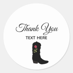 Landelijke Boot & Calligrafie op witte Bedankt Ronde Sticker