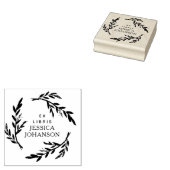 Landelijke botanische krans Aangepaste Ex Libris B Rubberstempel (Gestempeld)