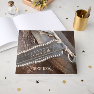 Landelijke bruiloft bruin country western paard gastenboek