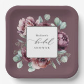 Landelijke bruiloftsborrel met pruimen en bloemen papieren bordje (Voorkant)