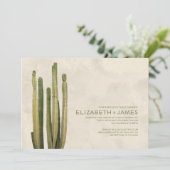 Landelijke cactus Wedding-uitnodigingen Kaart (Staand voorkant)