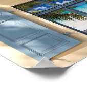 Landelijke cottage nep raam uitzicht tropisch stra poster (Hoek)