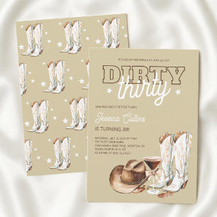 Landelijke Country Dirty Thirty 30e Verjaardagsfee Kaart