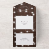 Landelijke country houten all-in-one bruiloft RSVP All In One Uitnodiging (Buitenkant)