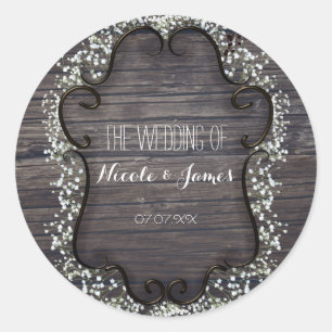 Landelijke Country Western Baby's Adem & Hout Ronde Sticker