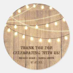 Landelijke Country Western Hout & Lichten Trouw Fa Ronde Sticker