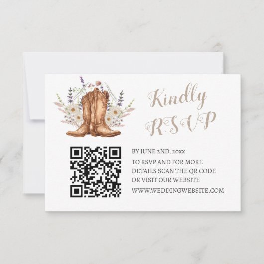 Landelijke Country Western RSVP-kaarten RSVP Kaartje (Voorkant)