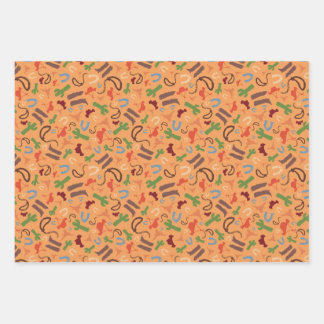 Landelijke Cowboy Inpakpapier Plat Vel Set van 3