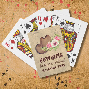 Landelijke Cowgirl Nashville Meisje Voor Haar Laat Pokerkaarten