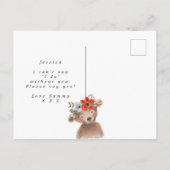 landelijke cute beer bloemige wil je mijn bloemenm aankondigingskaart (Achterkant)