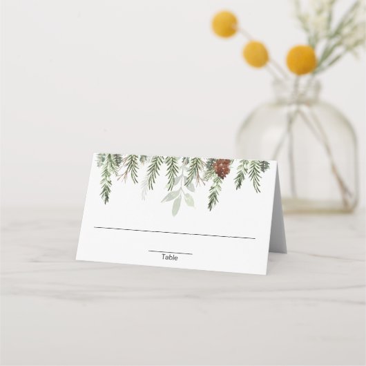 Landelijke dennenbomen eikels winter Kerstmis (Voorkant)