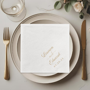 Landelijke Elegante Handgeschreven Huwelijk Folie Servetten