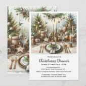 Landelijke Elegante Kerstmaaltijd Uitnodiging (Voorkant / Achterkant)