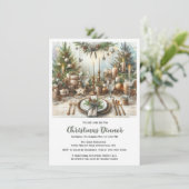 Landelijke Elegante Kerstmaaltijd Uitnodiging (Staand voorkant)
