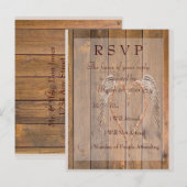 Landelijke Engeltjesvleugels Bruiloft Uitnodiging Briefkaart (Voorkant / Achterkant)