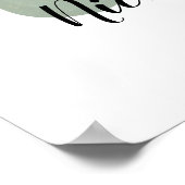 Landelijke Eucalyptus Minimaal Stijlvolle Groene H Poster (Hoek)