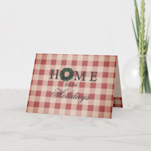 Landelijke feestdag Red Play Gingham Kaart