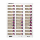 Landelijke Fuchsia Bloemen Bosbruiloft Etiket (Full Sheet)