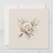 Landelijke gedroogde wilde bloemen en witte rozen  save the date (Achterkant)