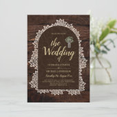 Landelijke Gypsophila Kant FOTOBRUILOFT UITNODIGIN Kaart (Staand voorkant)