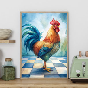 Landelijke Haan Boerderij Keuken Poster