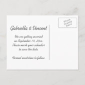 Landelijke hek Post Weddenschap Bespaar de datum Aankondigingskaart (Achterkant)