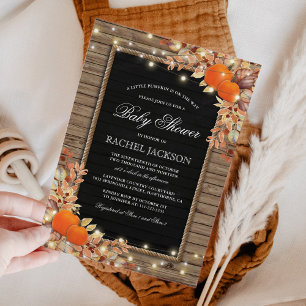 Landelijke herfst baby shower kaart