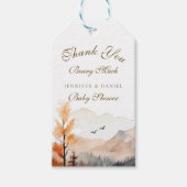 Landelijke Herfst in de Bergen Beren Bedankt Cadeaulabel (Voorkant)