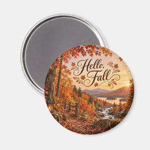 Landelijke herfstseizoen illustratie magneet