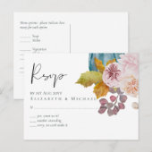 Landelijke Herfstval Pompoenen Vijgen Bloemen Brui Briefkaart (Voorkant / Achterkant)