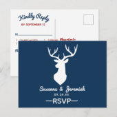 Landelijke herten berg bruiloft RSVP Uitnodiging Briefkaart (Voorkant / Achterkant)