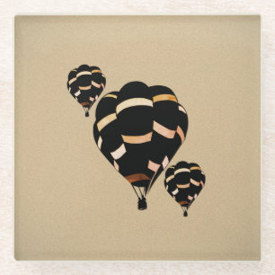 Landelijke hete luchtballonnen glazen onderzetter