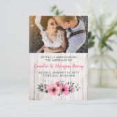 Landelijke Houten Bloem Landelijke Trouwkaart Kaart (Staand voorkant)