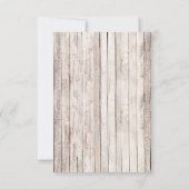 Landelijke Houten Bloem Landelijke Trouwkaart Kaart (Achterkant)