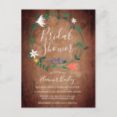 Landelijke Houten Bloemenguirlande Bruidsmeisjesfe Aankondigingskaart (Voorkant)