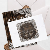 Landelijke houten kant bloemige trouw bruiloft dan vierkante sticker