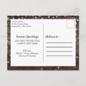 Landelijke houten Kerstmis 3 foto Feestdagenkaart (Achterkant)