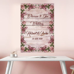 Landelijke Houten Roos Bloemrijke Landelijke Trouw Poster