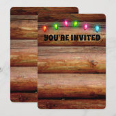 LANDelijke HOUTEN SLINGERLICHTEN TROUWKAARTEN Kaart (Voorkant / Achterkant)