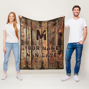 Landelijke Houten Uitzicht Persoonlijke Man Cave D Fleece Deken