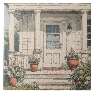 Landelijke huisveranda tegeltje