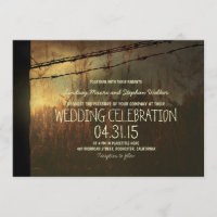 Landelijke huwelijksuitnodiging met landelijk hek