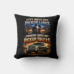 Landelijke Jongens Hebben Pickup Trucks Kussen
