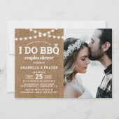 Landelijke Jute "I Do BBQ" Koppel Bruidsfeest Kaart (Voorkant)