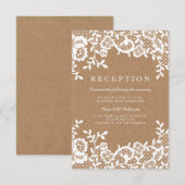 Landelijke Kanten Trouwreceptie Informatiekaartje (Voorkant / Achterkant)