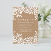 Landelijke Kanten Trouwreceptie Informatiekaartje (Staand voorkant)