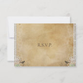 Landelijke Kanten Vervallen Bruiloft RSVP Kaartje (Achterkant)