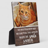 Landelijke kat herdenking aandenken foto fotoplaat (Zijkant)